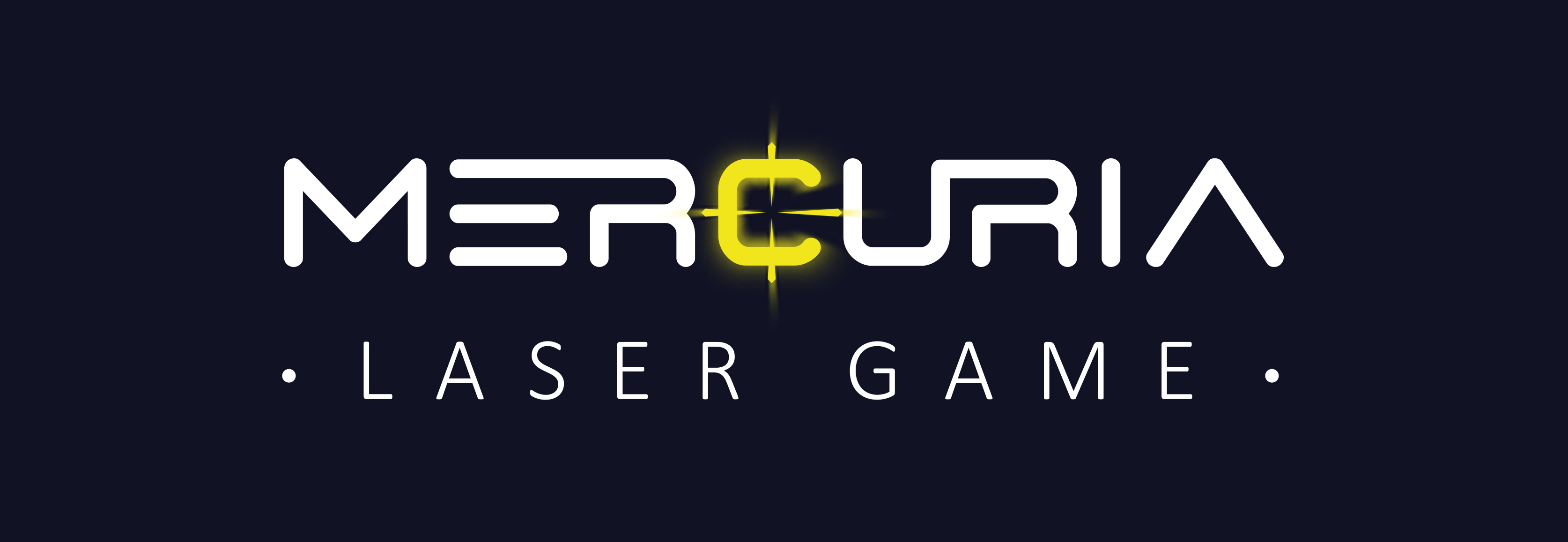 Mercuria Laser Game logo záře - modré pozadí