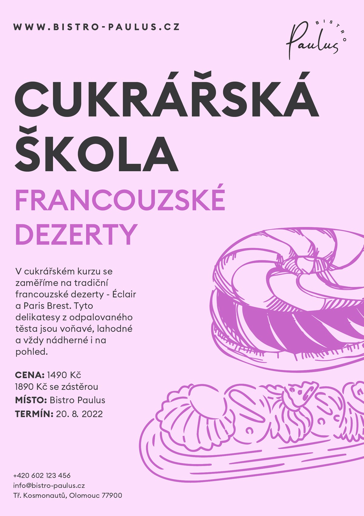Cukrářská škola s Lídou - Francouzské dezerty- Olomouc -Olomouc