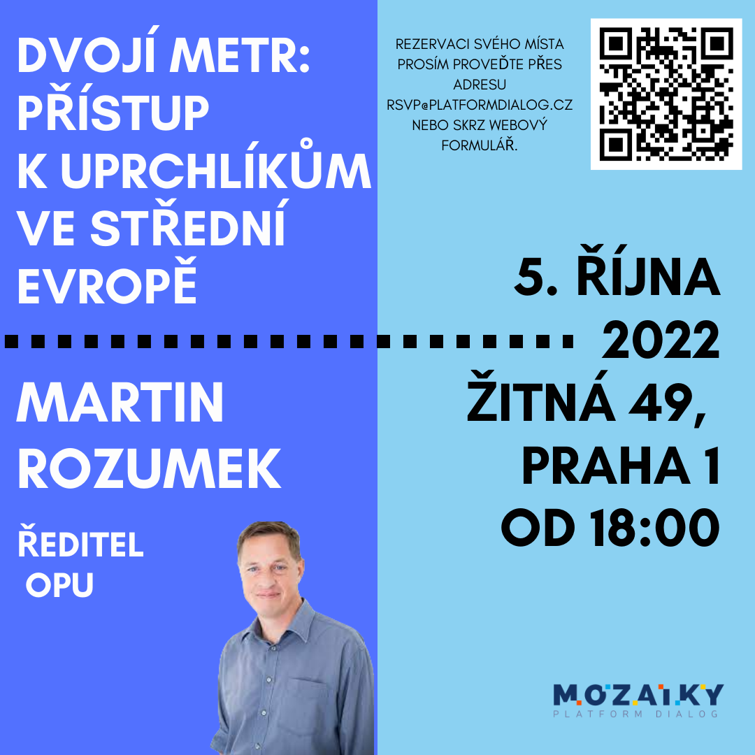 Dvojí metr: přístup k uprchlíkům ve střední Evropě s Martinem Rozumkem z OPU-  Praha -
