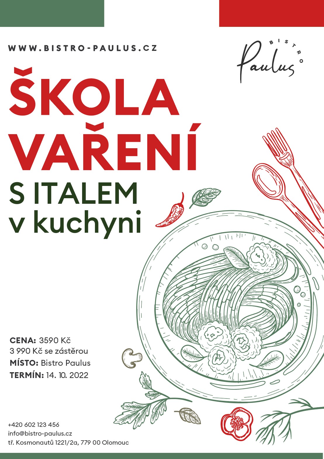 Škola vaření - S Italem v kuchyni- Olomouc -Olomouc