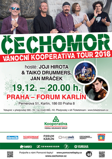 ČECHOMOR KOOPERATIVA TOUR 2016 - VÁNOČNÍ KONCERT, hosté: J. Mráček/Joji Hirota & Taiko Drummers