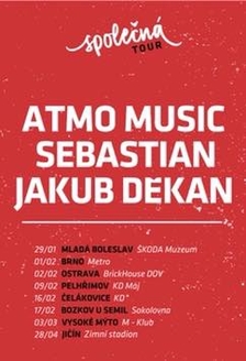 Společná tour - ATMO Music, Sebastian, Jakub Děkan v Čelákovicích