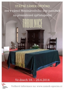  V rámci mezinárodního dne památek bude zpřístupněn renesanční sál Tabulnice v zámku Opočno 