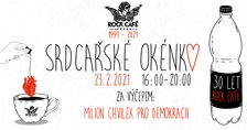 Srdcařské okénko s Milionem chvilek pro demokracii v Rock Café