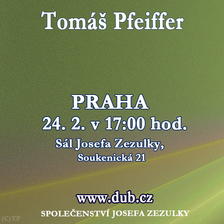 Přednáška Tomáše Pfeiffera v Sále JZ v Praze