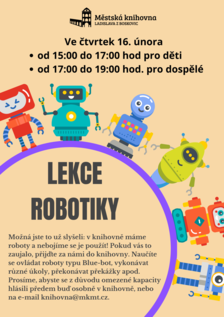 Lekce robotiky v knihovně Ladislava z Boskovic Moravská Třebová