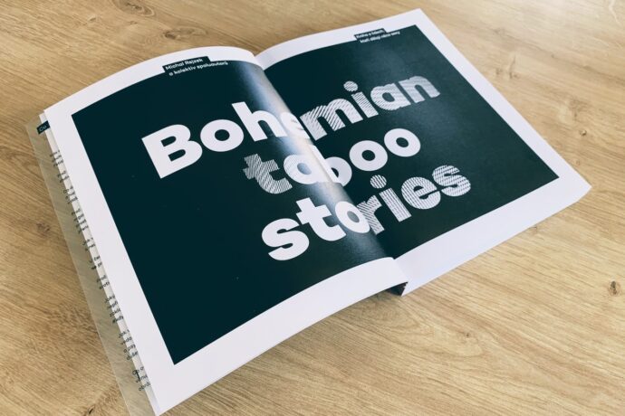 Kniha Bohemian Taboo Stories, s unikátní cenzorskou funkcí přebalu, právě vychází