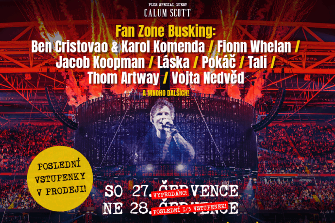 Červencové koncerty Eda Sheerana slibují pestrý doprovodný program s Benem Cristovao, Pokáčem nebo Thomem Artwayem, zbývají poslední vstupenky