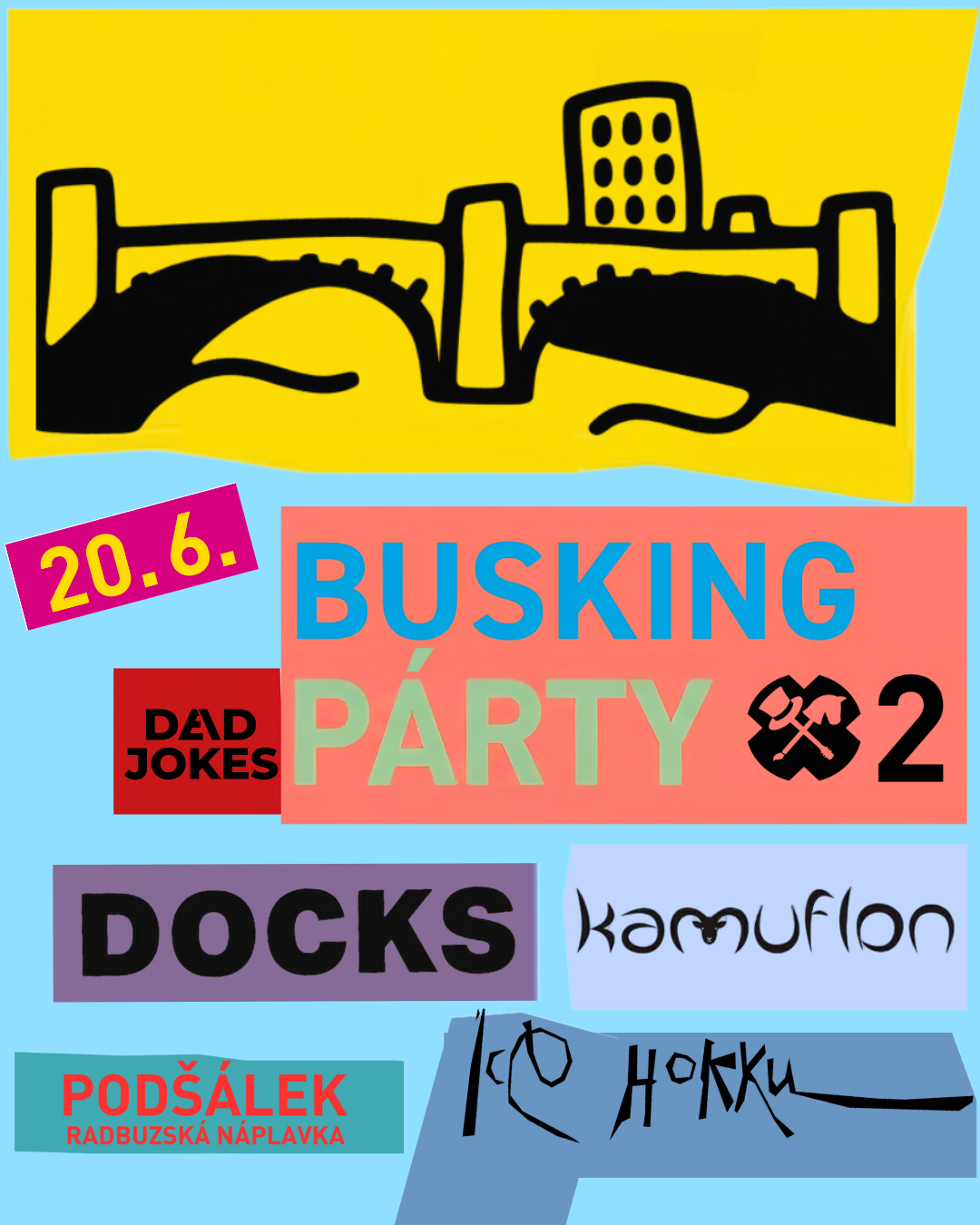 Busking Párty 2026 #2 – Ice Hokku (izr) + Docks (fr) + Kamuflon + Dead Jokes