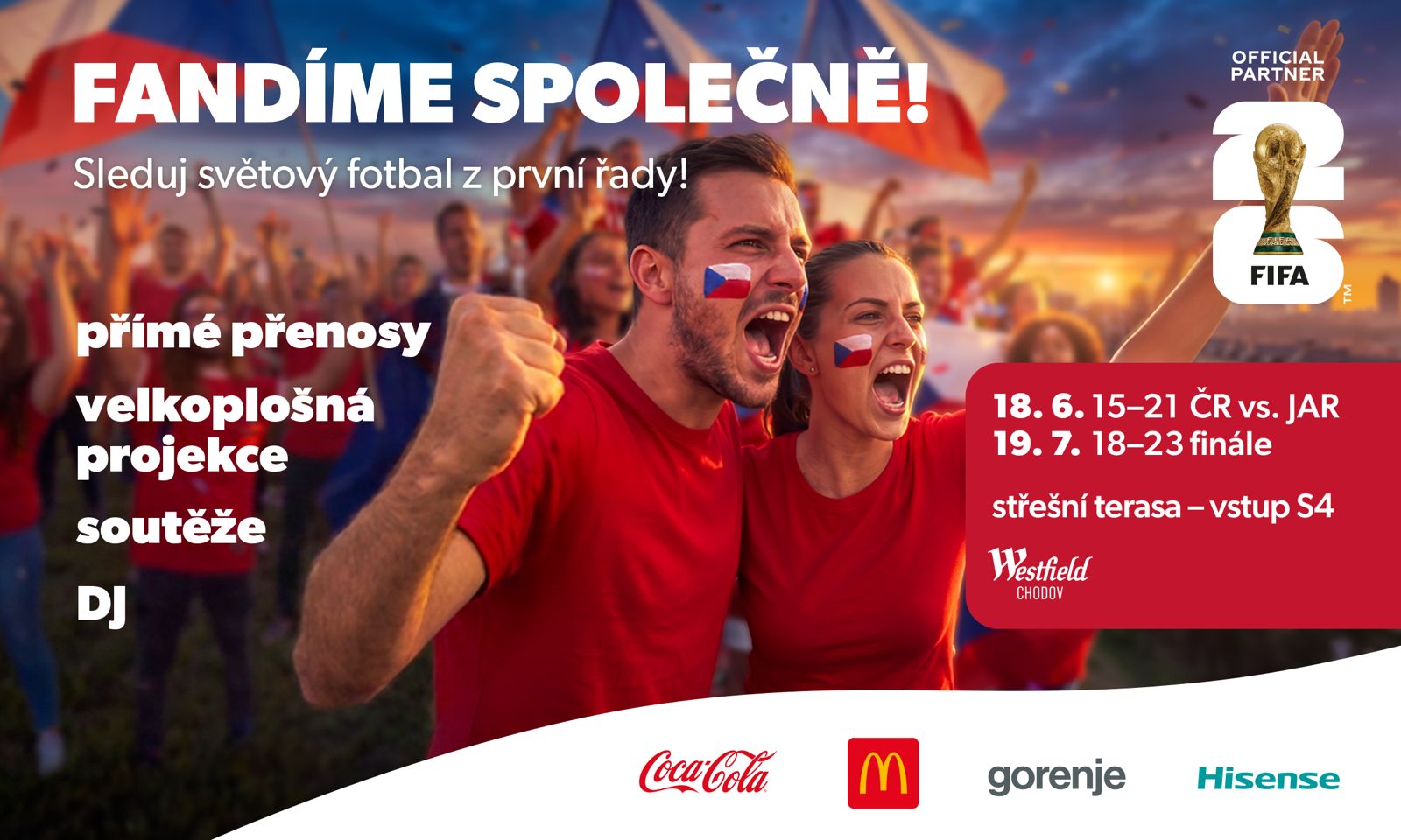 Střecha Westfield Chodov ožije atmosférou FIFA World Cup 2026
